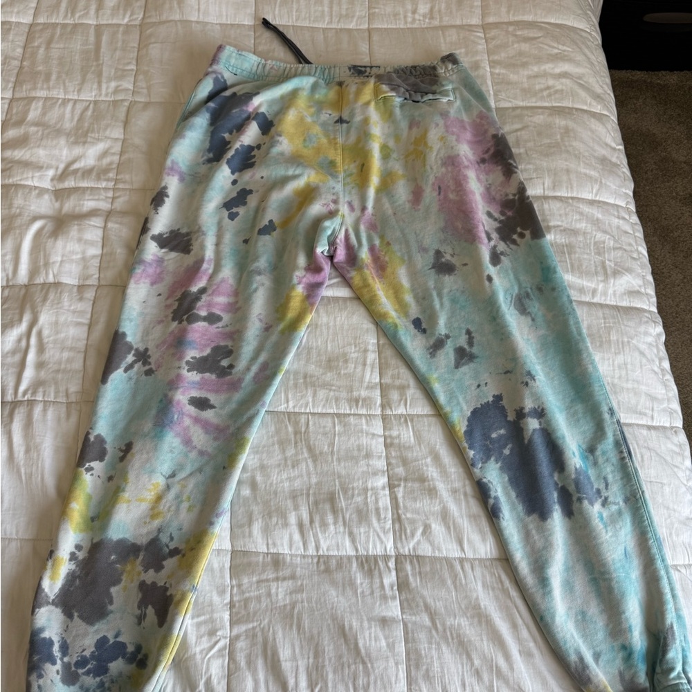 Nike Blue and Yellow Tie-Dye Joggers Sweatpants